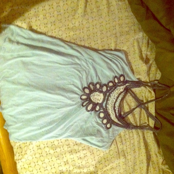 Flowing baby blue tank top