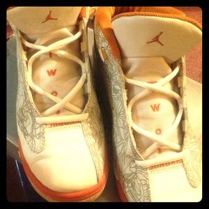 Orange and White Jordans