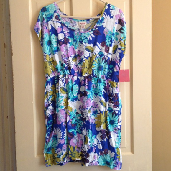 SzXxl blue floral dress
