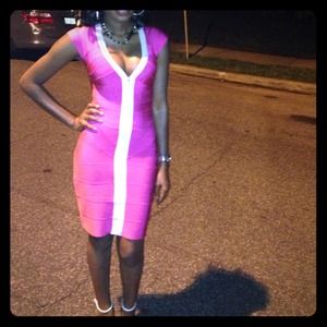 Hot pink bodycon dress