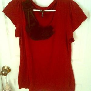 Deep red shirt