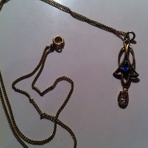 Antique 14k yellow gold necklace and pendant