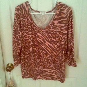 Pink and brown cheetah print shirt