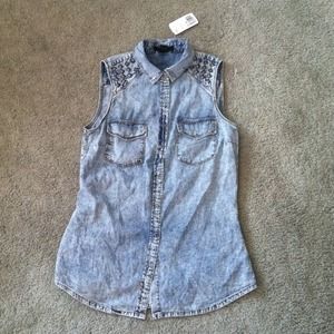 Studded Denim Vest