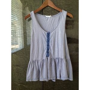 Peplum striped tank