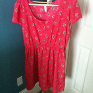 Coral Floral baby doll dress