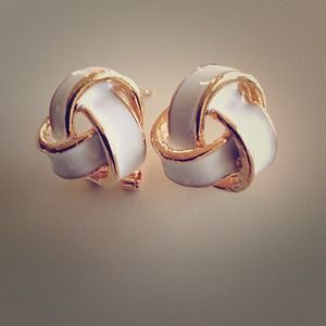 White small cute earrings. Brand new!!