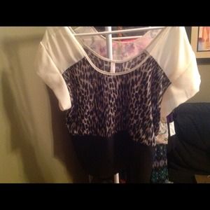 Sheer animal print shirt