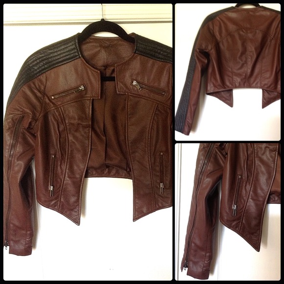 STELLA & JAMIE 💣 Cropped Napa Leather Jacket NWOT - Picture 2 of 2