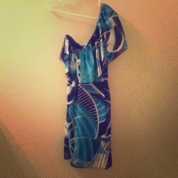 One shouldered Multicolored Dress