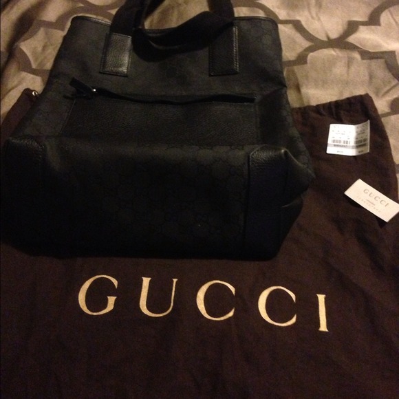 Black canvas & leather Authentic Gucci Tote
