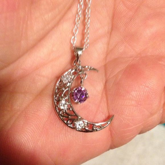 Sterling silver moon necklace