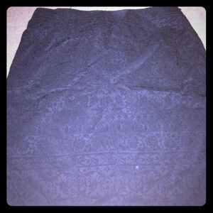 Limited Black Lace Print Slit Back Skirt Size 14
