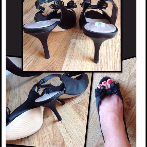 ❌BUNLED❌Steve Madden black satin lace bow pumps - Picture 2 of 2