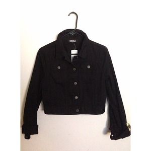 Black Cropped Denim Jacket