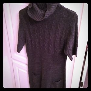 Gray sweater dress