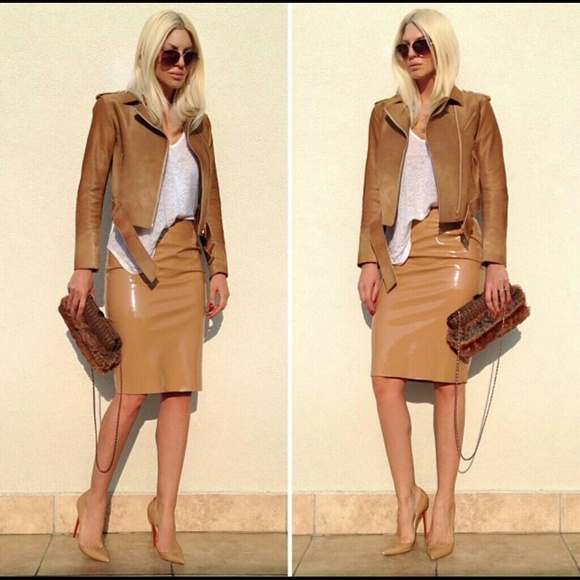 Suede crop moto jacket