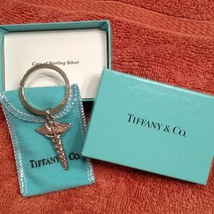 Tiffany & Co Sterling Silver Cadeuceus Keychain