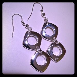 925 silver elegant drop earrings.