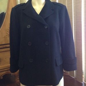 100% wool navy blue jacket