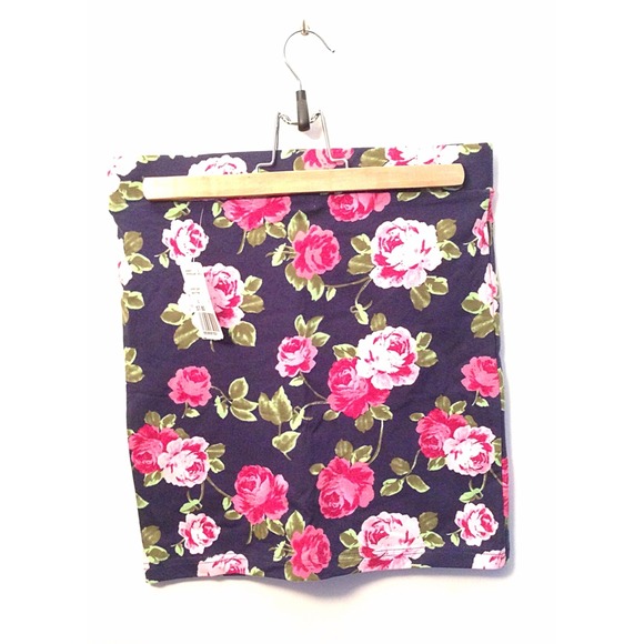 Floral Body Con Mini Skirt