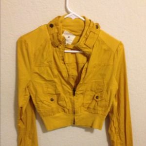 Yellow cropped jacket