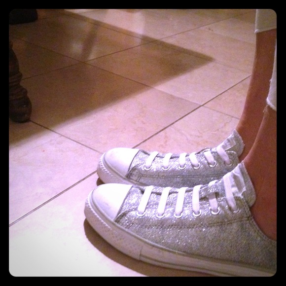 Silver Glitter Converse All Stars