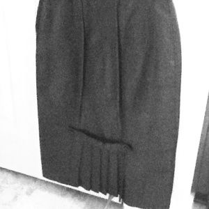 Classic Black Leather Skirt