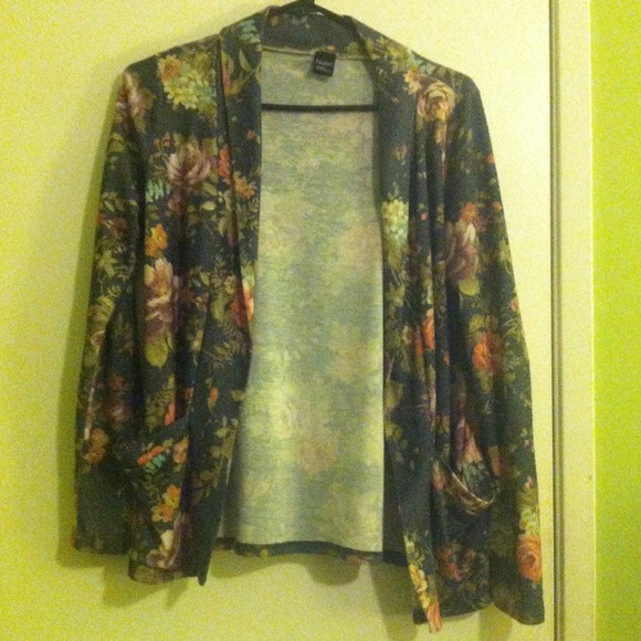 Floral Open Cardigan