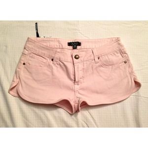 Blush Pink Denim Dolphin Shorts