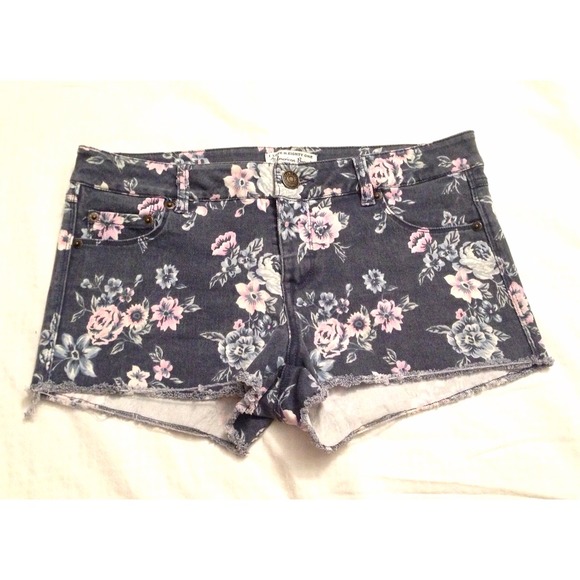 Floral Denim Shorts