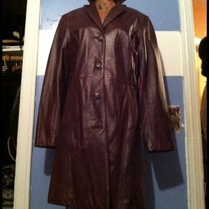 Brown Genuine Leather full length coat