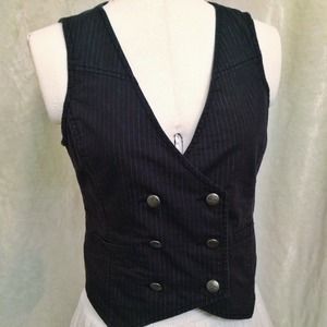 Paris Blues Black Pinstripe Vest & Pet Tie Bundle