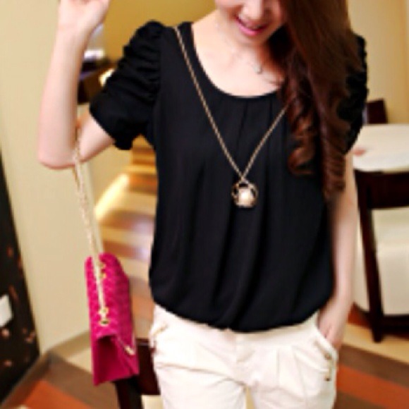 Korean bubble short sleeve shirt