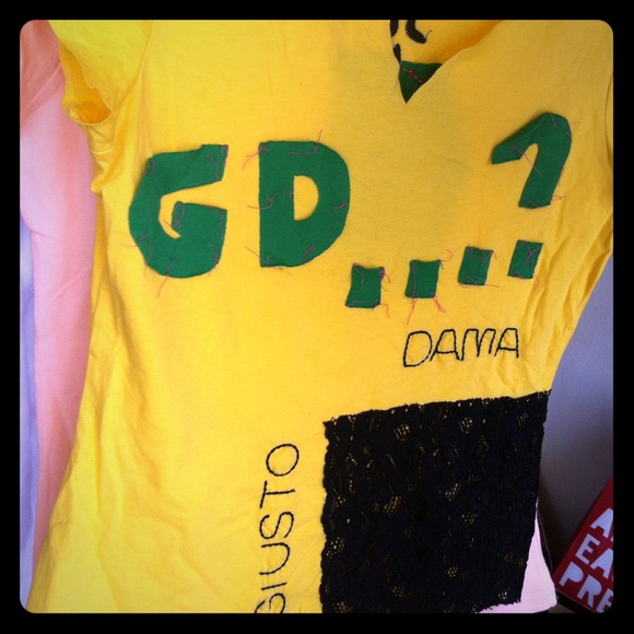 Yellow graphic t shirt