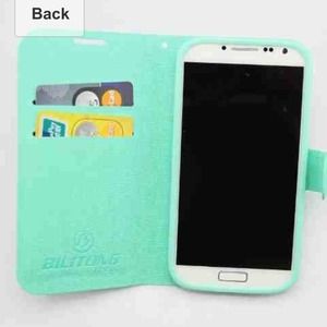 Galaxy mint green wallet credit card case