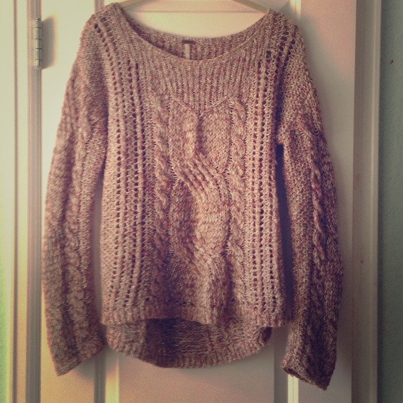 Free people pink and cream sweater, small, 😍