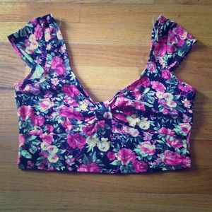 Floral Brandy Melville crop top dupe
