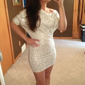 Girls Night Out White Sequin Dress