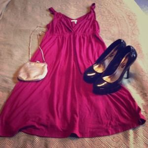 Cute Flowy Maroon Old Navy Dress