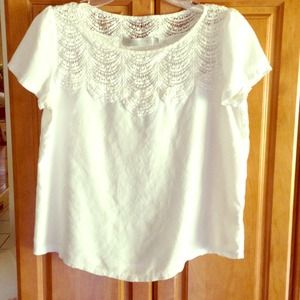 Dressy, scalloped neckline top