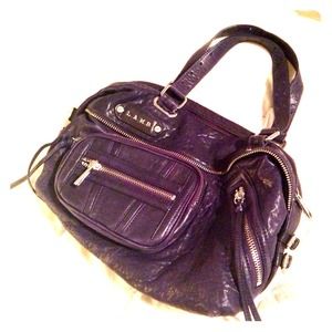 HOLD until Sunday. Deep indigo leather LAMB purse.
