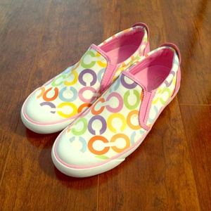 Authentic Coach Canvas Slip On Sneakers
