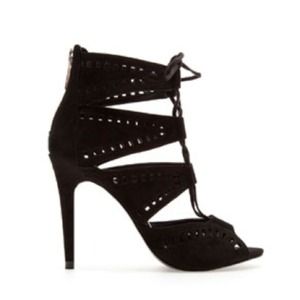 Zara Lace Up Heels Sandals in leather