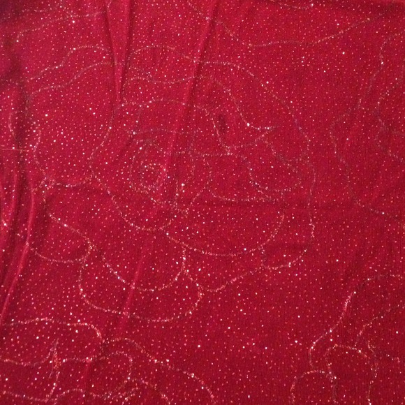 Burgundy sparkle one shoulder top. - Picture 3 of 3