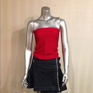 Red Fitted Two Way tube top/skirt -One Size