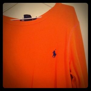Long sleeve orange Ralph Lauren polo