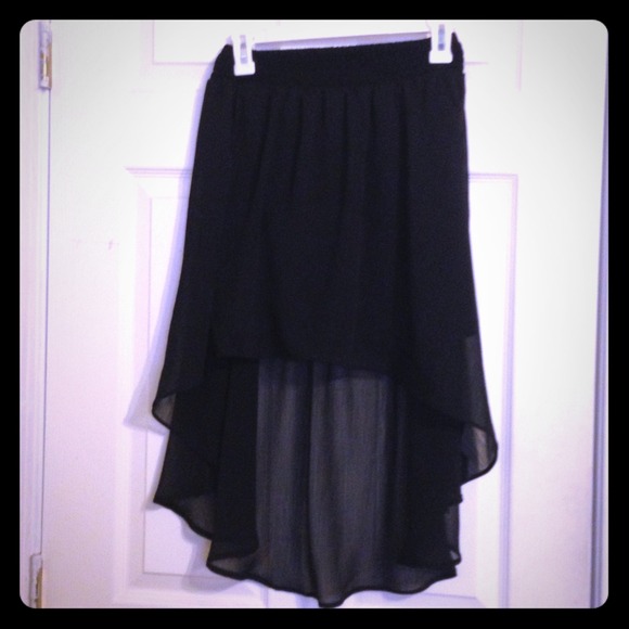 Black sheer hi-Lo skirt