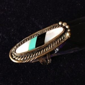 Vintage Striped Statement ring