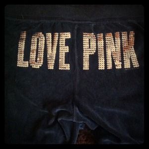 ❗️✋DONATED✋❗️ velour sequence sweat pants VS PINK